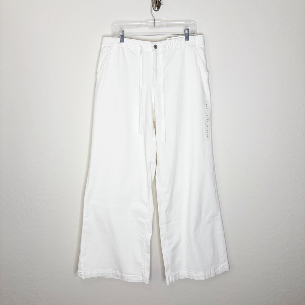 American Eagle Dreamy Drape Low Rise Ultra Wide Leg White Size Large Long NWT - Picture 4 of 10